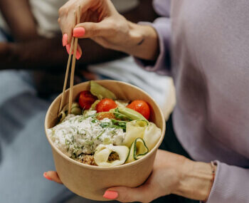 Bowl full of delicious food