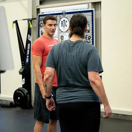 woman training with her personal trainer at RTC Fitness
